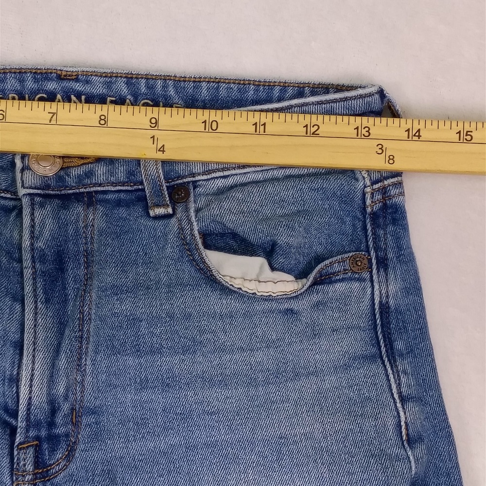 American Eagle Mom Jeans Womens 2 Regular Blue Stretch High Rise Tapered Denim - Picture 7 of 16